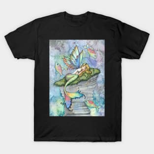 Leaping Carp Mermaid Fantasy Art Art by Molly Harrison T-Shirt